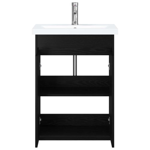 Комплект мебели за баня Черен дъб 61 x 40 x 84,5 см
