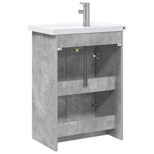 Комплект мебели за баня Бетонно сиво 61 x 40 x 84,5 см