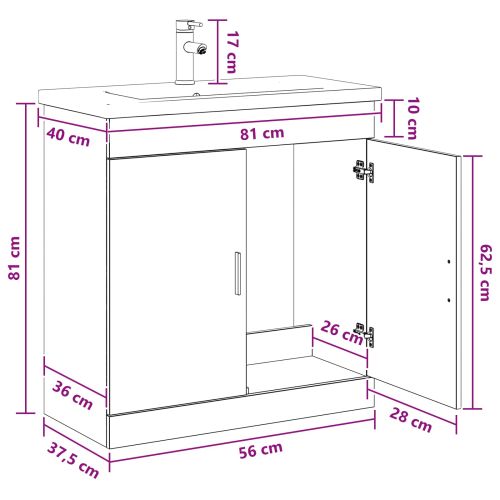 Комплект мебели за баня Бетонно сиво 81 x 40 x 84,5 см