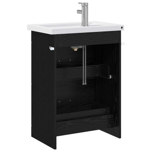 Комплект мебели за баня Черен дъб 61 x 40 x 84,5 см