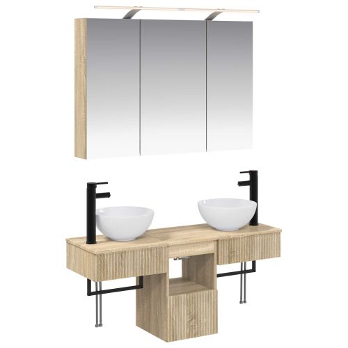 Комплект шкафове за баня 4 pcs Дъб сонома 100 x 14,5 x 70 см
