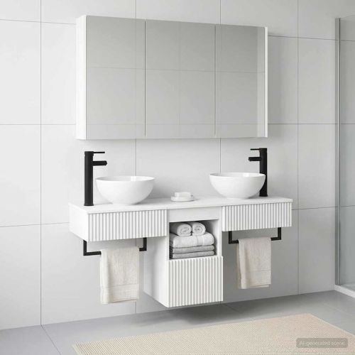 Комплект шкафове за баня 4 pcs Бяло 103,5 x 15,5 x 70 см