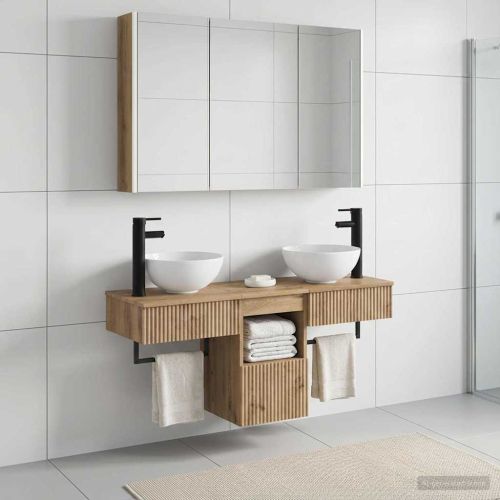 Комплект шкафове за баня 4 pcs Дъб артизан 103,5 x 15,5 x 70 см