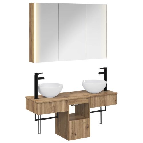 Комплект шкафове за баня 4 pcs Дъб артизан 103,5 x 15,5 x 70 см