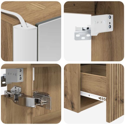 Комплект шкафове за баня 4 pcs Дъб артизан 103,5 x 15,5 x 70 см