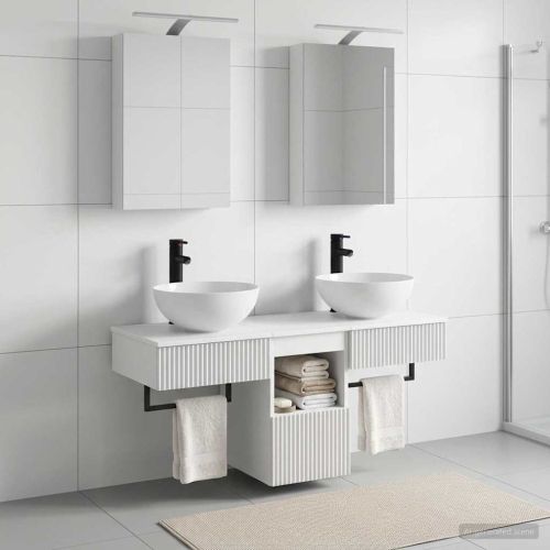 Комплект шкафове за баня 5 pcs Бяло 40 x 10,5 x 60,5 см