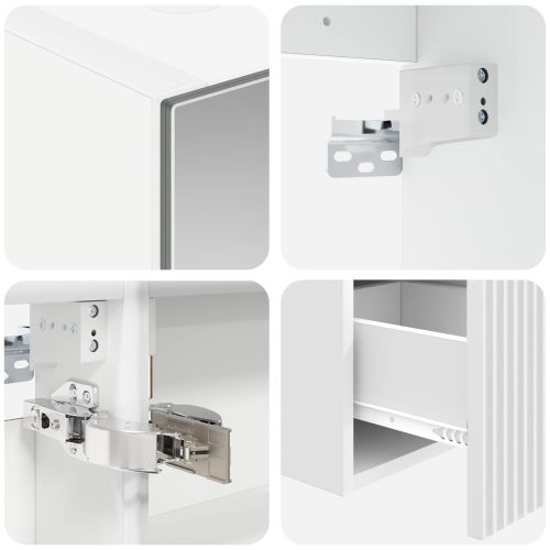 Комплект шкафове за баня 5 pcs Бяло 40 x 10,5 x 60,5 см