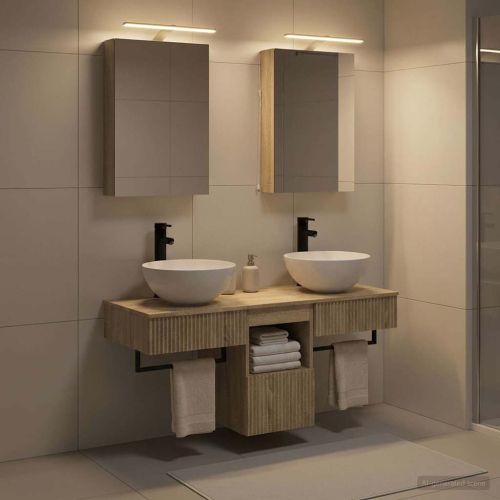 Комплект шкафове за баня 5 pcs Дъб сонома 40 x 10,5 x 60,5 см