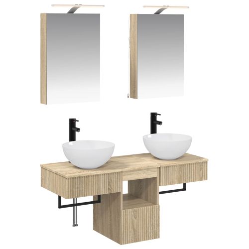 Комплект шкафове за баня 5 pcs Дъб сонома 40 x 10,5 x 60,5 см