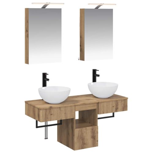 Комплект шкафове за баня 5 pcs Дъб артизан 40 x 10,5 x 60,5 см