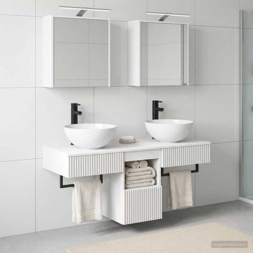 Комплект шкафове за баня 5 pcs Бяло 43 x 16 x 62,5 см