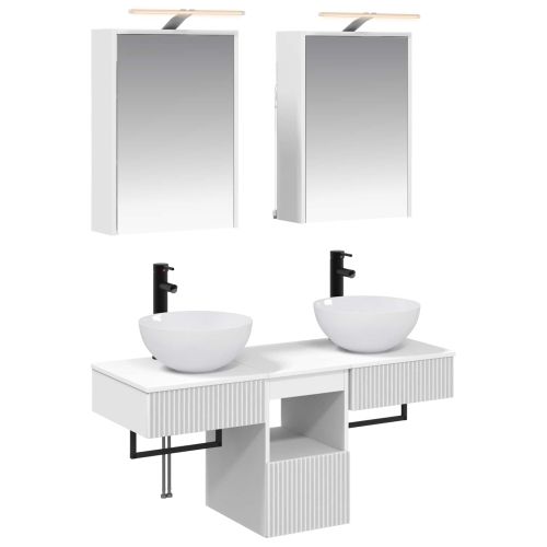 Комплект шкафове за баня 5 pcs Бяло 43 x 16 x 62,5 см