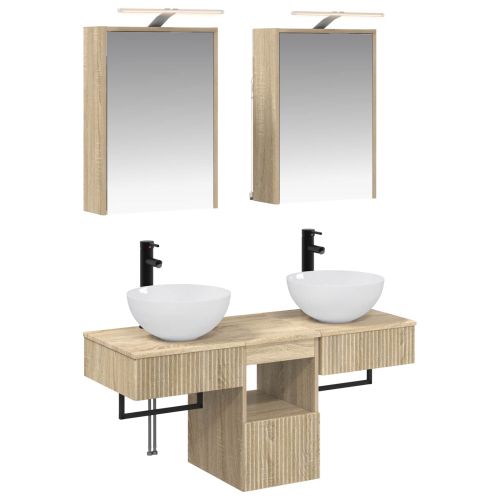 Комплект шкафове за баня 5 pcs Дъб сонома 43 x 16 x 62,5 см