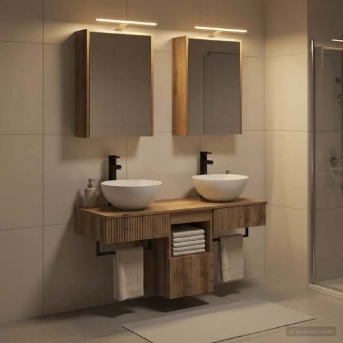 Комплект шкафове за баня 5 pcs Дъб артизан 43 x 16 x 62,5 см