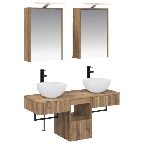 Комплект шкафове за баня 5 pcs Дъб артизан 43 x 16 x 62,5 см