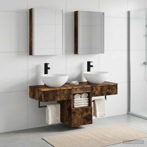 Комплект шкафове за баня 5 pcs Опушен дъб 43 x 11,5 x 60,5 см