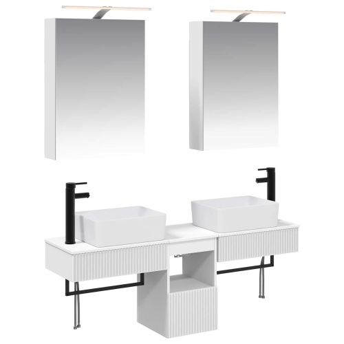 Комплект шкафове за баня 5 pcs Бяло 50 x 14,5 x 70 см