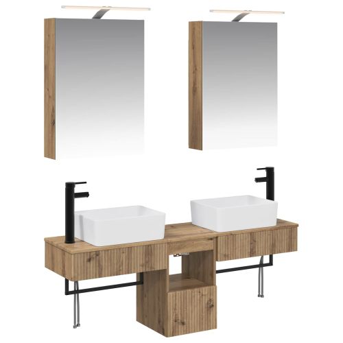 Комплект шкафове за баня 5 pcs Дъб артизан 50 x 14,5 x 70 см