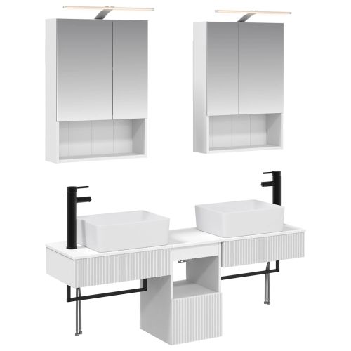 Комплект шкафове за баня 5 pcs Бяло 50 x 14,5 x 70 см