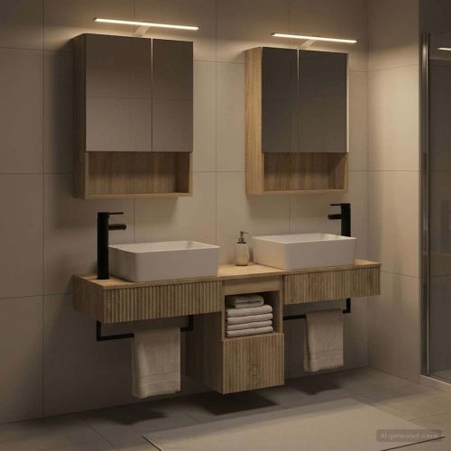 Комплект шкафове за баня 5 pcs Дъб сонома 50 x 14,5 x 70 см
