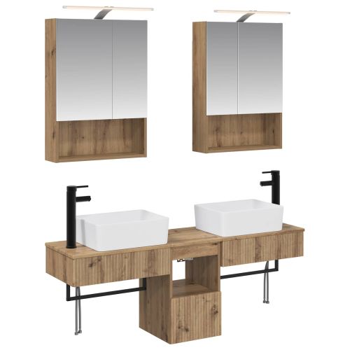 Комплект шкафове за баня 5 pcs Дъб артизан 50 x 14,5 x 70 см