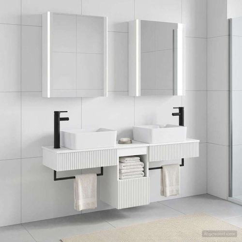 Комплект шкафове за баня 5 pcs Бяло 53 x 15,5 x 70 см