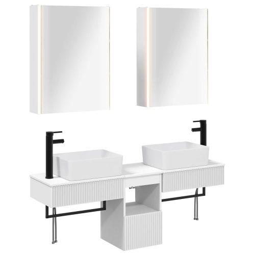Комплект шкафове за баня 5 pcs Бяло 53 x 15,5 x 70 см
