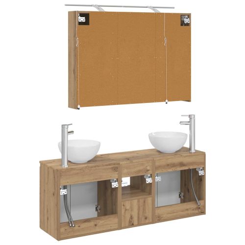 Комплект шкафове за баня 4 pcs Дъб артизан 100 x 14,5 x 70 см