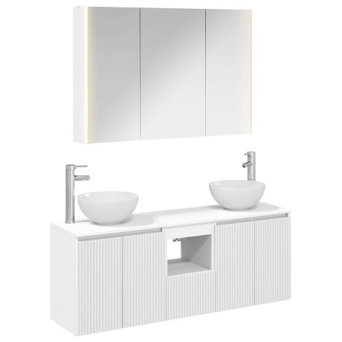 Комплект шкафове за баня 4 pcs Бяло 103,5 x 15,5 x 70 см
