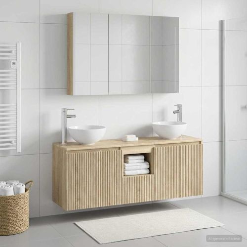 Комплект шкафове за баня 4 pcs Дъб сонома 103,5 x 15,5 x 70 см