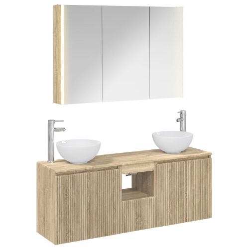 Комплект шкафове за баня 4 pcs Дъб сонома 103,5 x 15,5 x 70 см