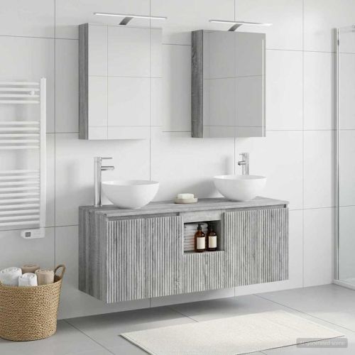 Комплект шкафове за баня 5 pcs Сив Сонома 50 x 14,5 x 70 см
