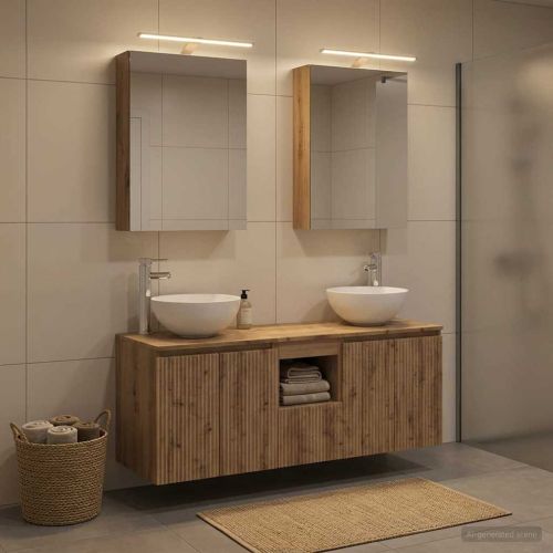 Комплект шкафове за баня 5 pcs Дъб артизан 50 x 14,5 x 70 см