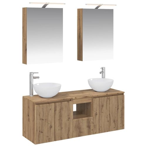 Комплект шкафове за баня 5 pcs Дъб артизан 50 x 14,5 x 70 см