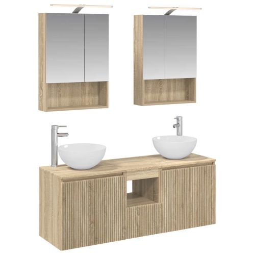 Комплект шкафове за баня 5 pcs Дъб сонома 50 x 14,5 x 70 см