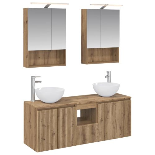 Комплект шкафове за баня 5 pcs Дъб артизан 50 x 14,5 x 70 см