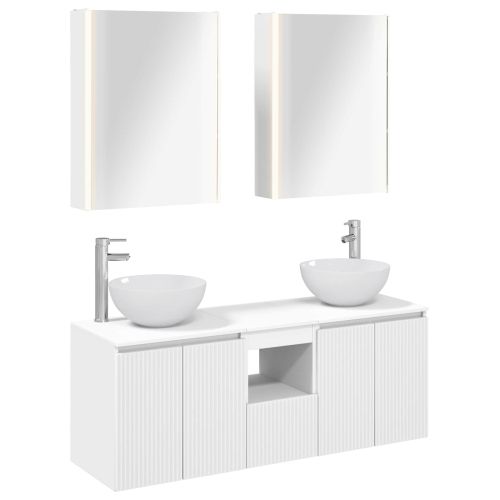 Комплект шкафове за баня 5 pcs Бяло 53 x 15,5 x 70 см
