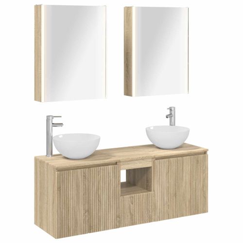 Комплект шкафове за баня 5 pcs Дъб сонома 53 x 15,5 x 70 см