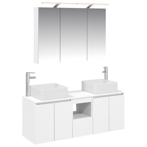 Комплект шкафове за баня 4 pcs Бяло 100 x 14,5 x 70 см