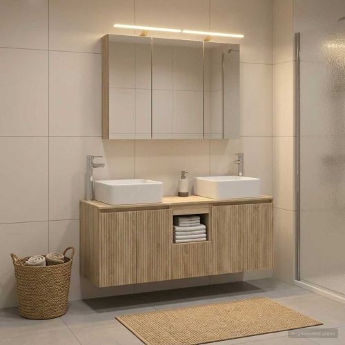 Комплект шкафове за баня 4 pcs Дъб сонома 100 x 14,5 x 70 см