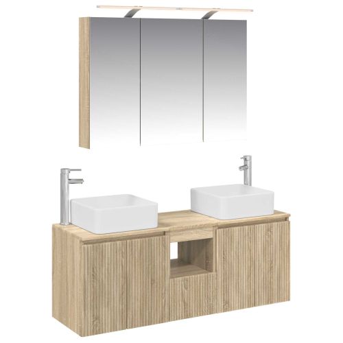 Комплект шкафове за баня 4 pcs Дъб сонома 100 x 14,5 x 70 см