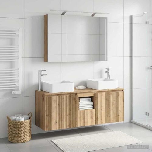 Комплект шкафове за баня 4 pcs Дъб артизан 100 x 14,5 x 70 см