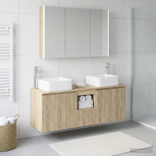 Комплект шкафове за баня 4 pcs Дъб сонома Инженерна дървесина
