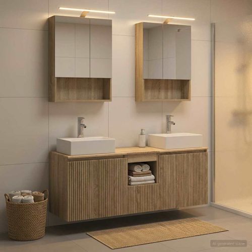 Комплект шкафове за баня 5 pcs Дъб сонома Инженерна дървесина