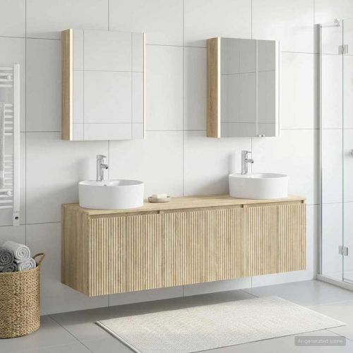 Комплект шкафове за баня 5 pcs Дъб сонома Инженерна дървесина