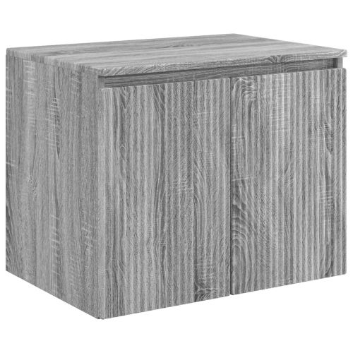Комплект шкафове за баня 5 pcs Сив Сонома Инженерна дървесина