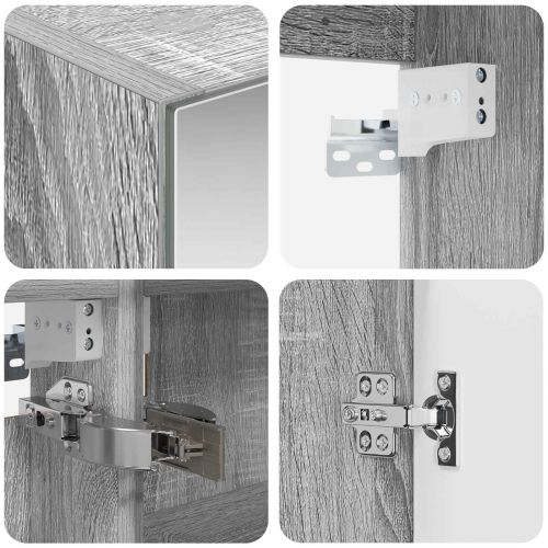 Комплект шкафове за баня 5 pcs Сив Сонома Инженерна дървесина