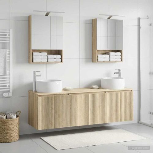 Комплект шкафове за баня 5 pcs Дъб сонома Инженерна дървесина