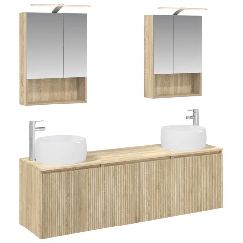Комплект шкафове за баня 5 pcs Дъб сонома Инженерна дървесина