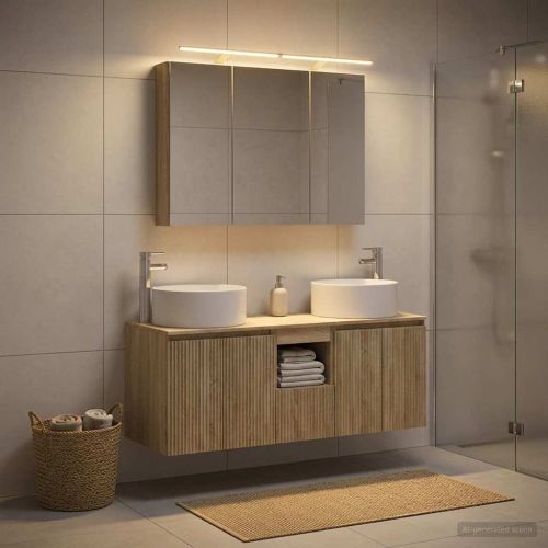 Комплект шкафове за баня 4 pcs Дъб сонома 100 x 14,5 x 70 см